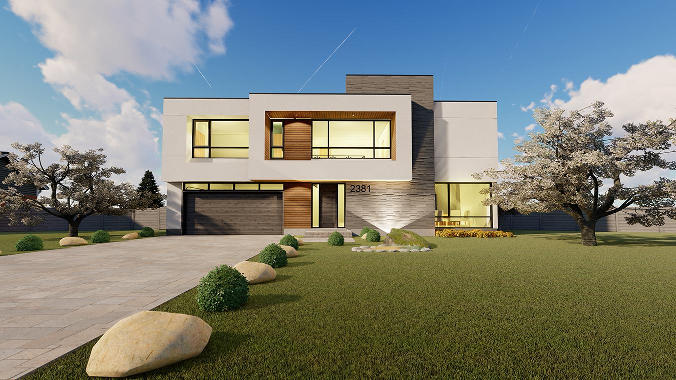 Powell Court Modern House in Burlington  by Pierre Urban Architects Inc